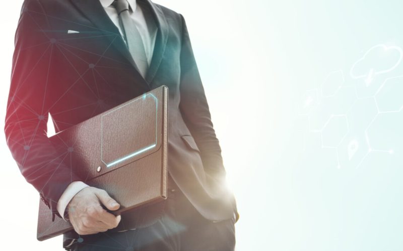 Businessman with a leather briefcase